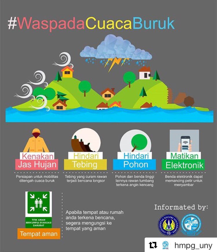 Official_FISUNY's tweet photo. Waspada selalu terhadap cuaca buruk .. https://t.co/XnZriIIAHH