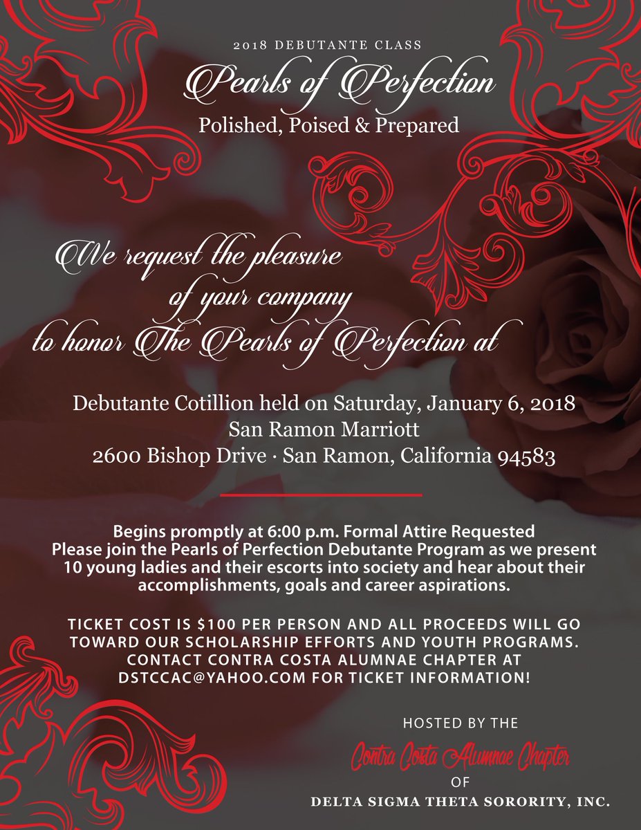 2018 Debutante Class “Pearls of Perfection” cotillion will be held on 1/6/18. For tickets visit ccacdst.org❗️