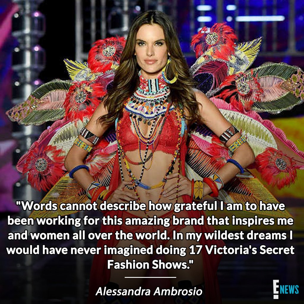 enews's tweet photo. Alessandra Ambrosio may be hanging up her wings after 17 #VSFashionShows, but she'll still always be an Angel. https://t.co/jj76VQDrFf https://t.co/QHGQ364pff
