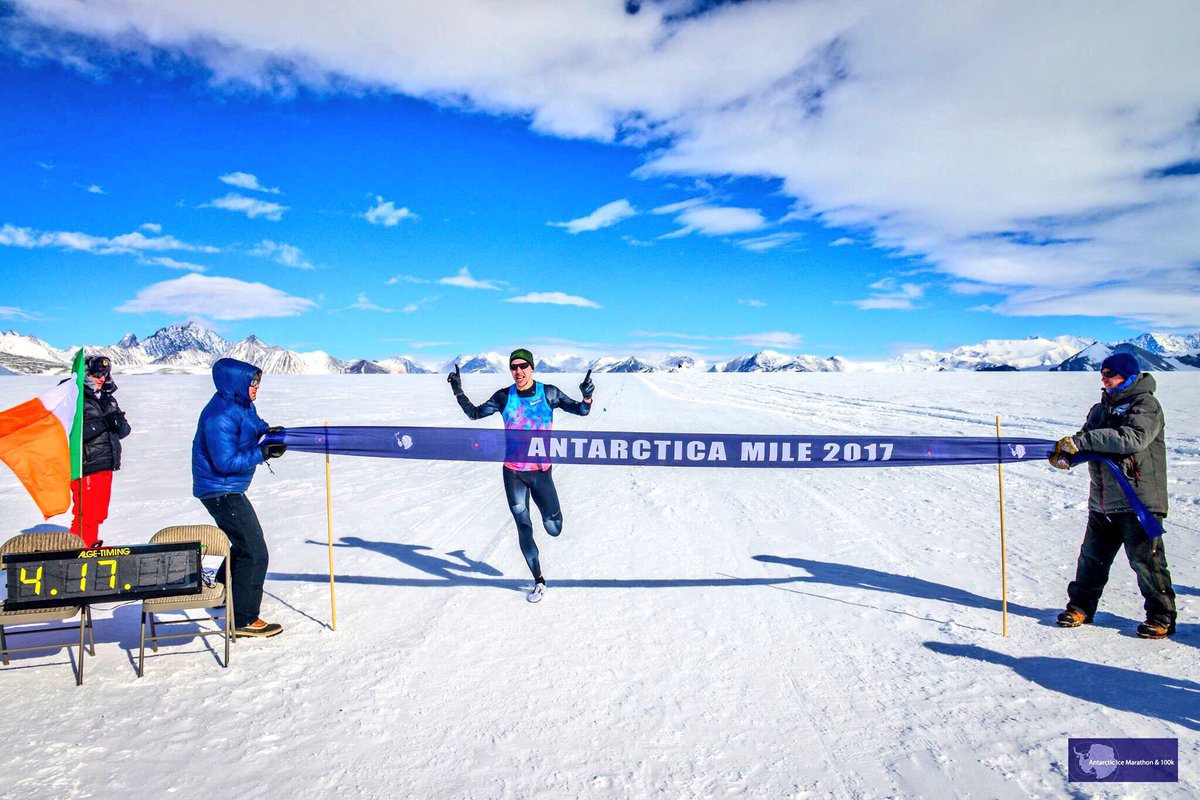 CoachZem's tweet photo. Crazy stuff! Ireland’s Paul Robinson ran a 4:17 MILE in Antarctica...100% on ice...for a new continental record ❄️🏃‍♂️❄️

Go ahead...complain about how cold it was on your run today 🤣 https://t.co/E9Umiz6lPV