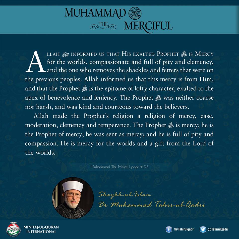 MQI_QLD's tweet photo. #DrQadri 'The #Prophet #Muhammad ﷺ is mercy; he is the Prophet of mercy; he was sent as mercy and he is full of pity and compassion.' https://t.co/5wbgq6tTjA