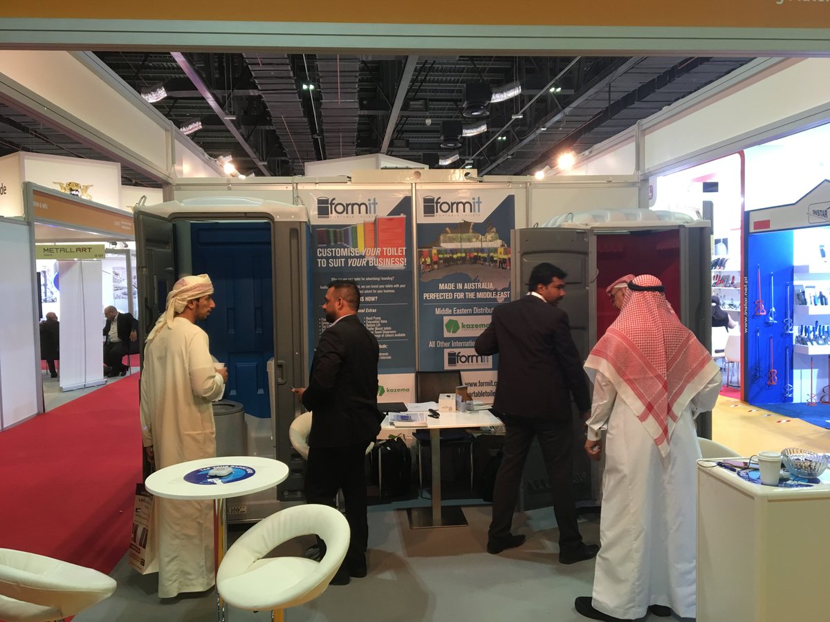 FormitServices's tweet image. We love seeing a positive reaction from our Australian made Portable Toilets. We enjoy a good relationship with Kazema, our Middle Eastern distributor and very excited about the growth in this region. #madeinOZ #aussiemade #perfectedforthemiddleeast #Big5Exhibition