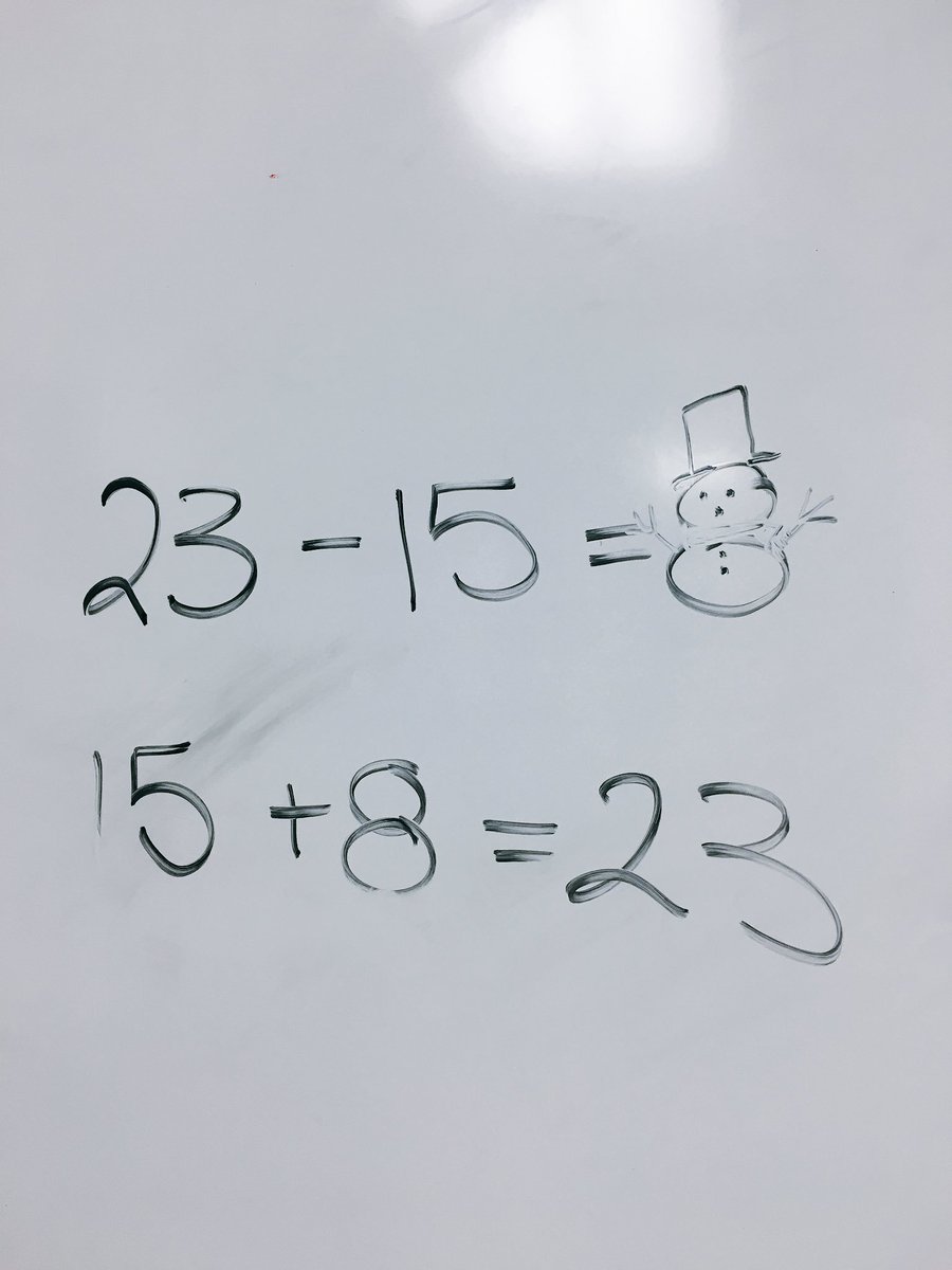 mikaelamcmanus's tweet photo. 23 - 15 = ⛄️ #snowmath https://t.co/rpYxw5fq6v