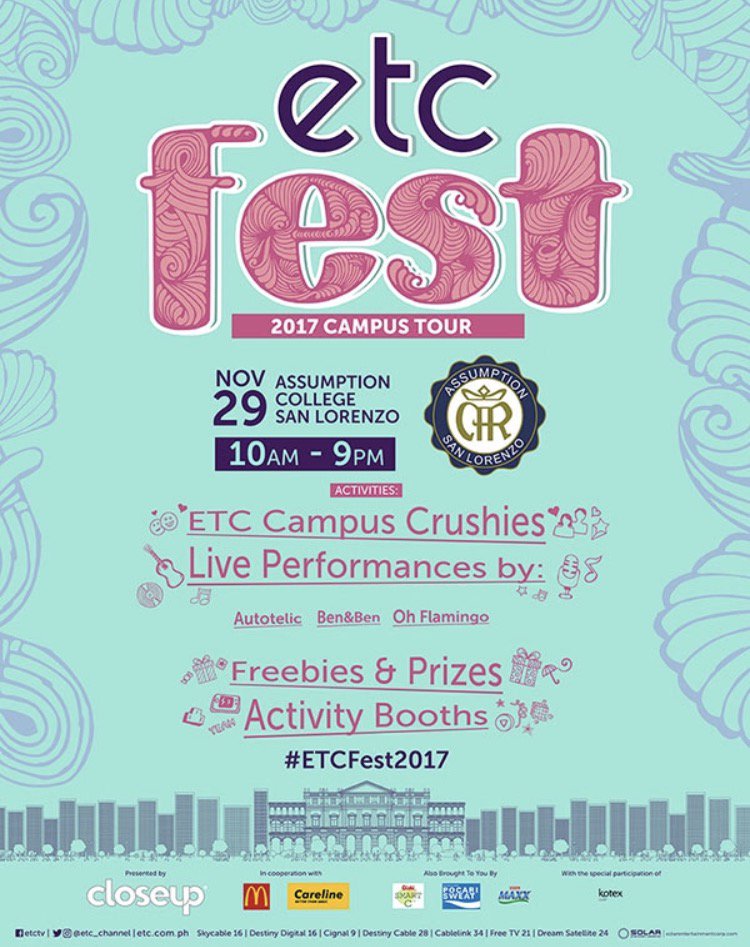 etc_channel's tweet photo. Hello #Assumptionists! Visit #ETCFest2017 at the atrium under the bridgeway! https://t.co/kNrzQn5a5X