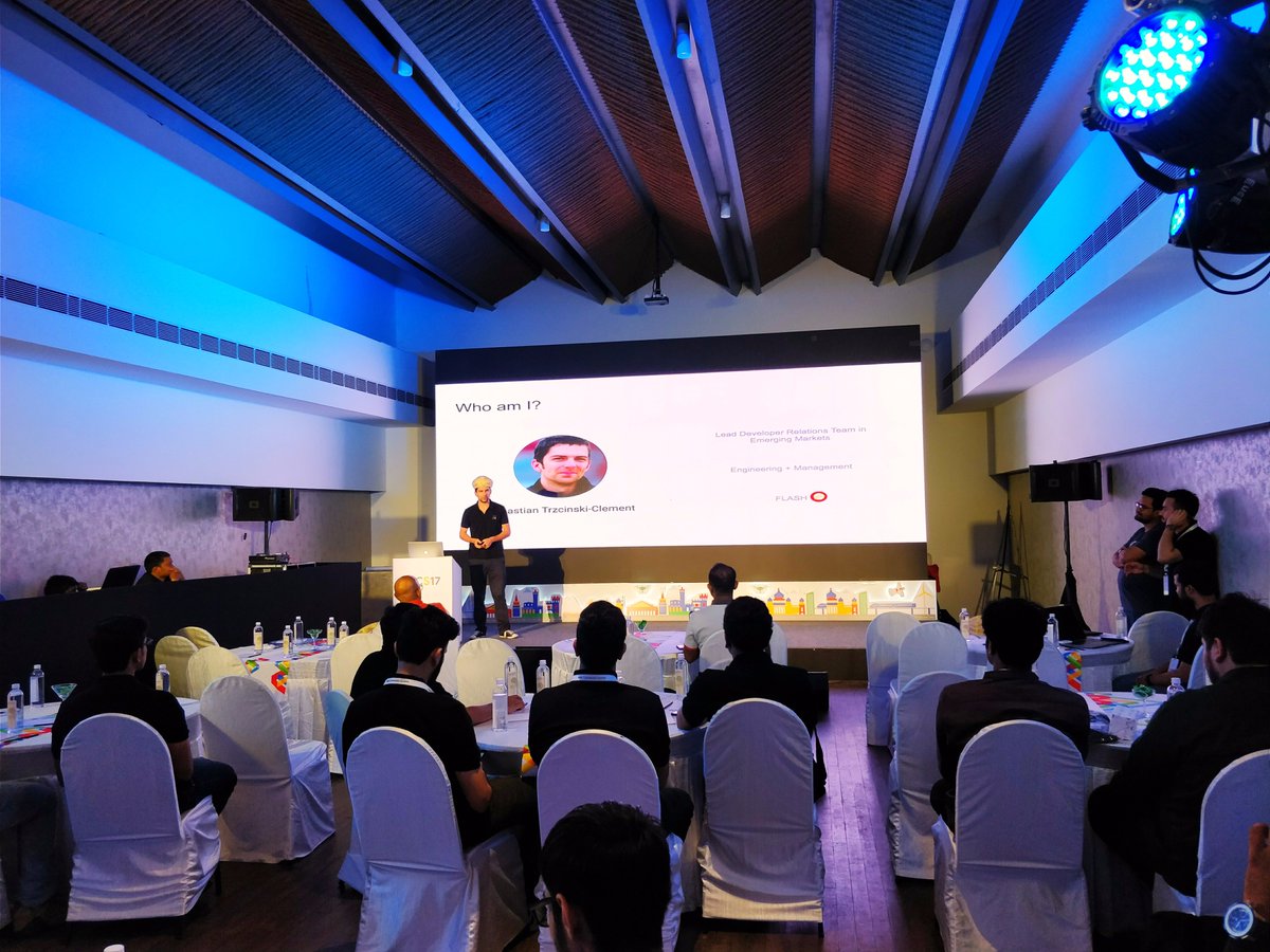 GoogleDevsIN's tweet photo. Sebastian Trzcinski-Clément, who leads Developer Relations teams in emerging markets, talks about the importance, growth &amp; future of communities at #ICS17 https://t.co/YmmxuwRtdf