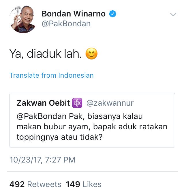 Kebiasaan Bondan