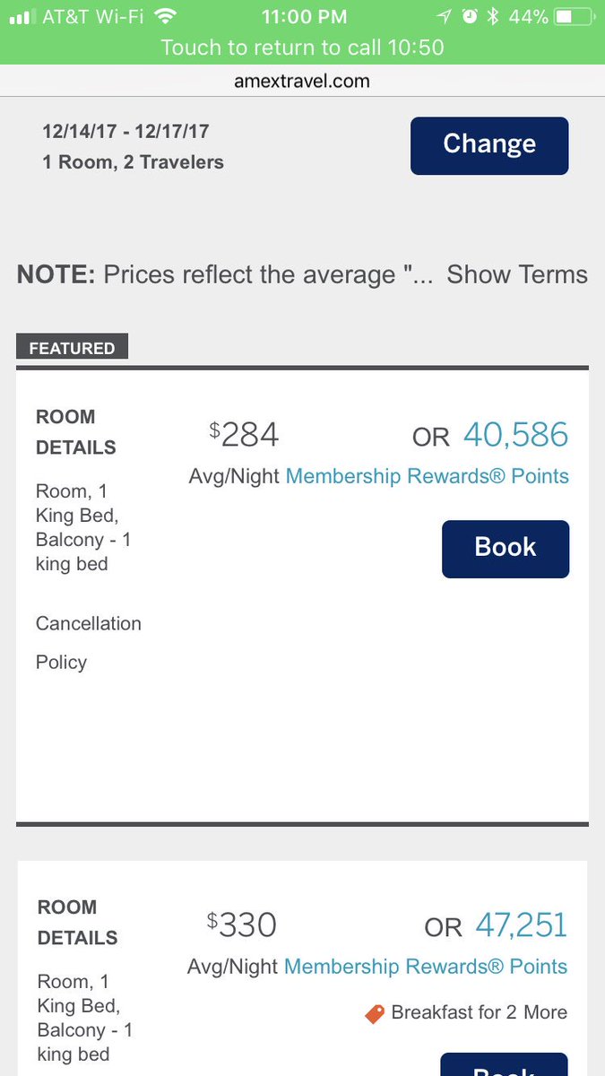 DrewBignall's tweet photo. @AskAmex why is it that https://t.co/HSfueek7e5 shows a discounted price and lower nightly price on their website, but when I log in, that discount rate disappears and the nightly rate increases as well? Your customer service couldn’t tell me either. #baitandswitch https://t.co/CdvWECFp2p