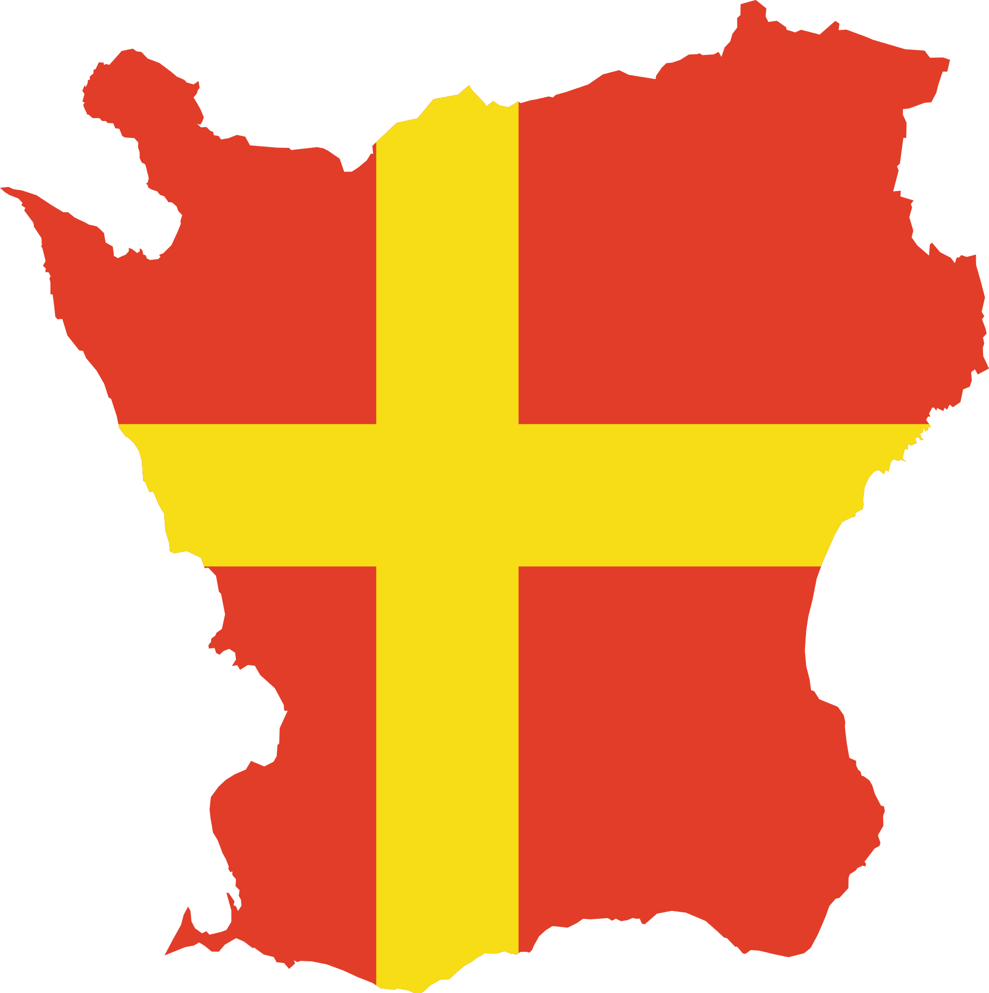 Skånes flagga på det skånska landskapet