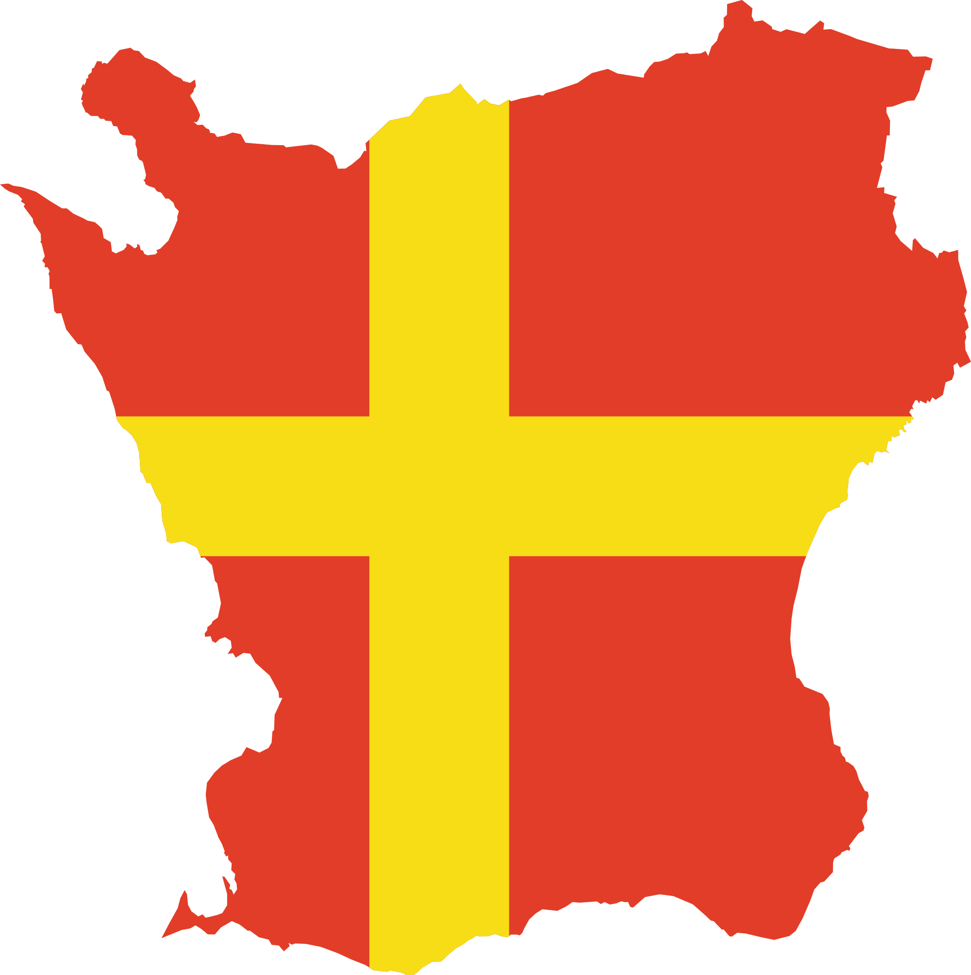 Skånes flagga på det skånska landskapet Skånes flagga på det skånska landskapet