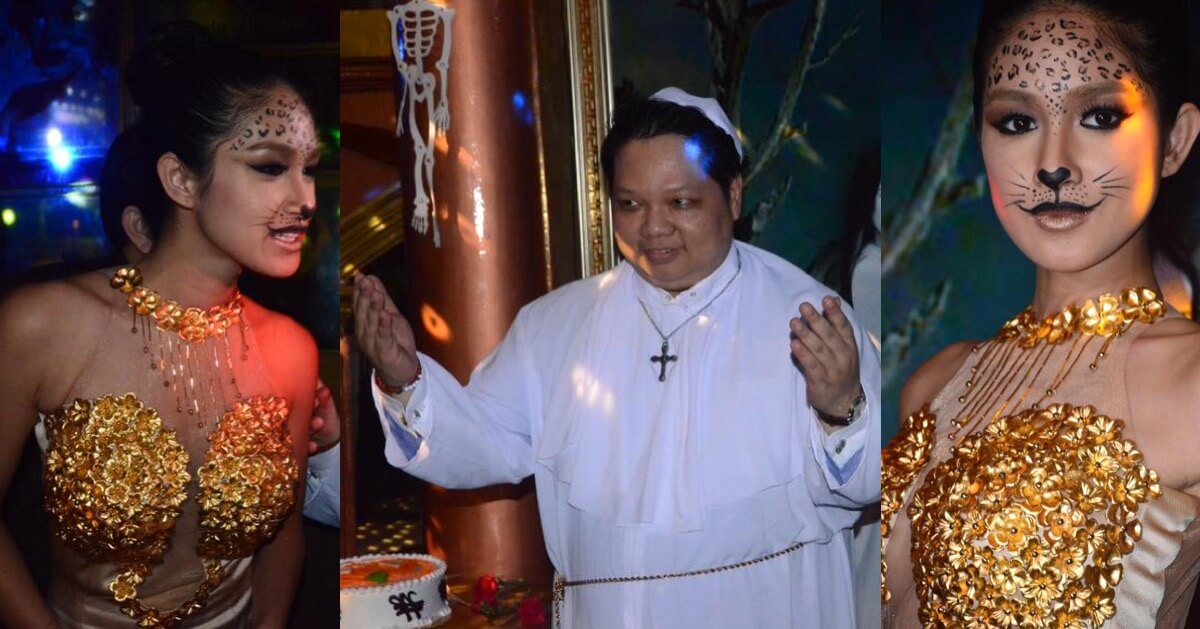 Who invited him? Spotted Aye Ne Win - grandson of notorious #Myanmar dictator Ne Win and vocal nationalist - in the VIP section of the audience for @pontifex mass this morning. His Halloween costume angered many in the country earlier this year.