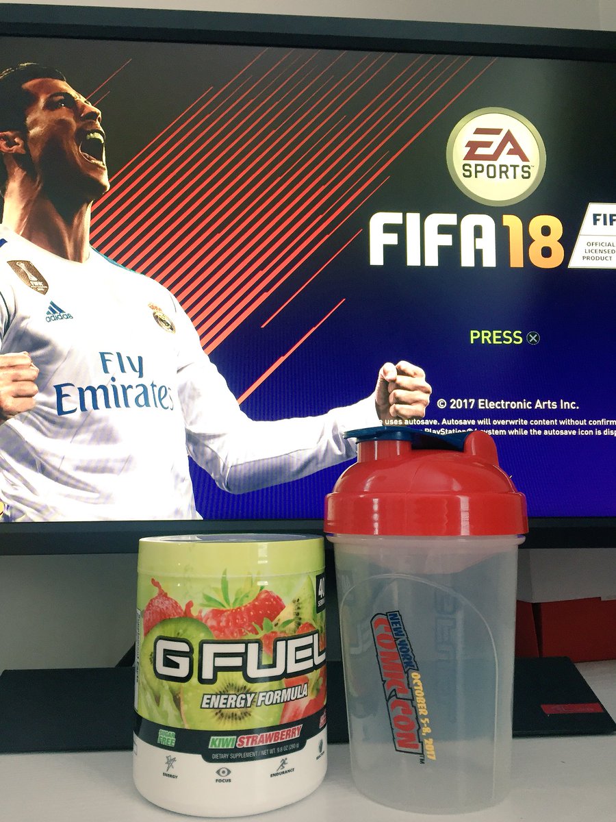 HoneyBadgerFIFA's tweet photo. Thanks to @GFuelEnergy and @FUTWIZ for hooking me up! Make sure to use “FUTWIZ” at checkout for a cheeky discount #GamerAtWork https://t.co/JFdPeQfWju