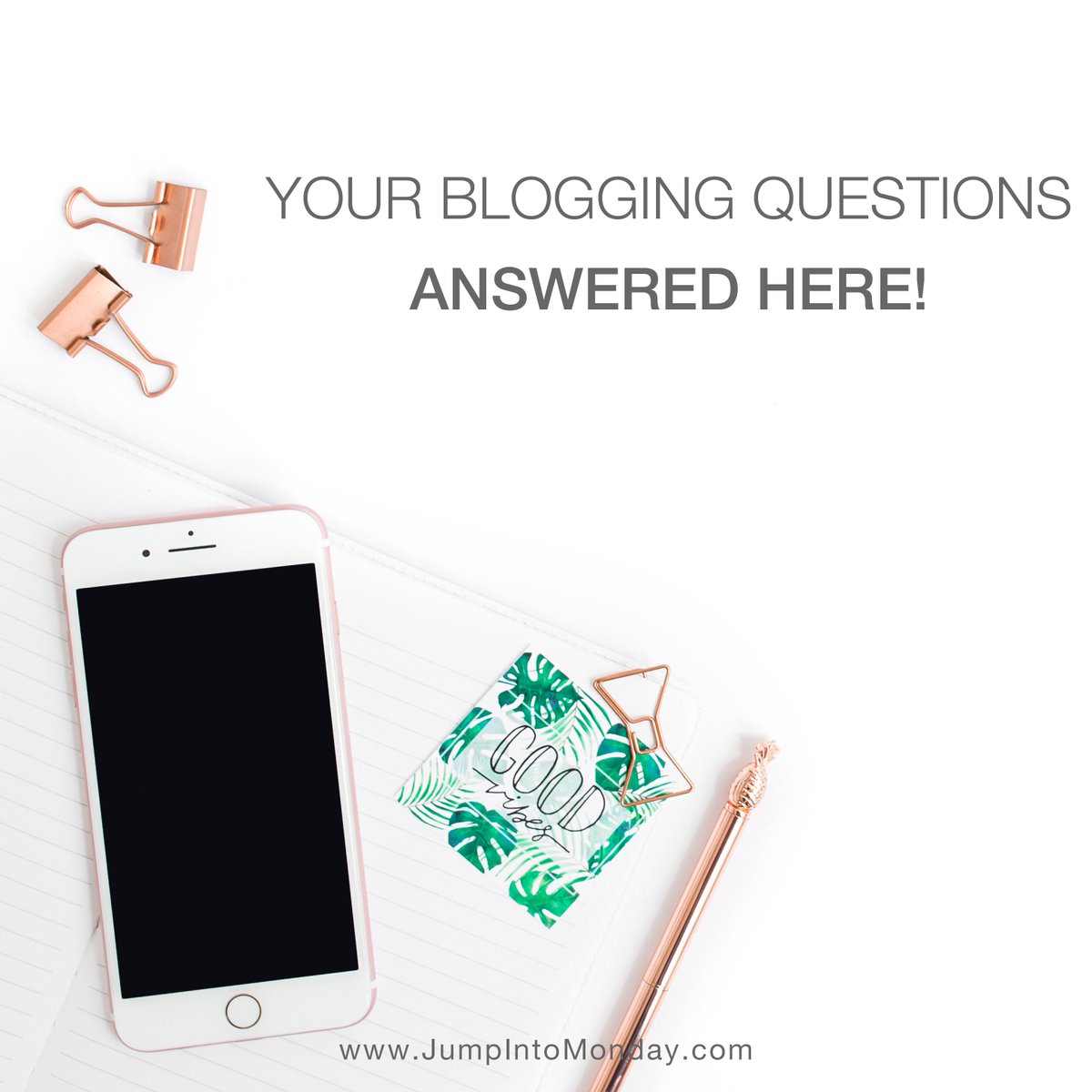 Stop spending hours searching the internet for answers to your blogging questions; this post contains several common questions with details answers for each. Stop struggling with your blog and start thriving: jumpintomonday.com/answers-bloggi… #blog #blogger