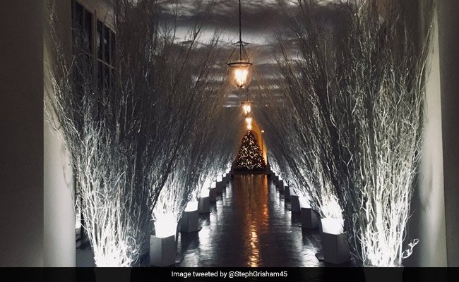 ndtv's tweet photo. Melania Trump's Christmas decorations not so merry, says Twitter. Agree? https://t.co/mIoGuYgU03 https://t.co/UEki2zFeQd