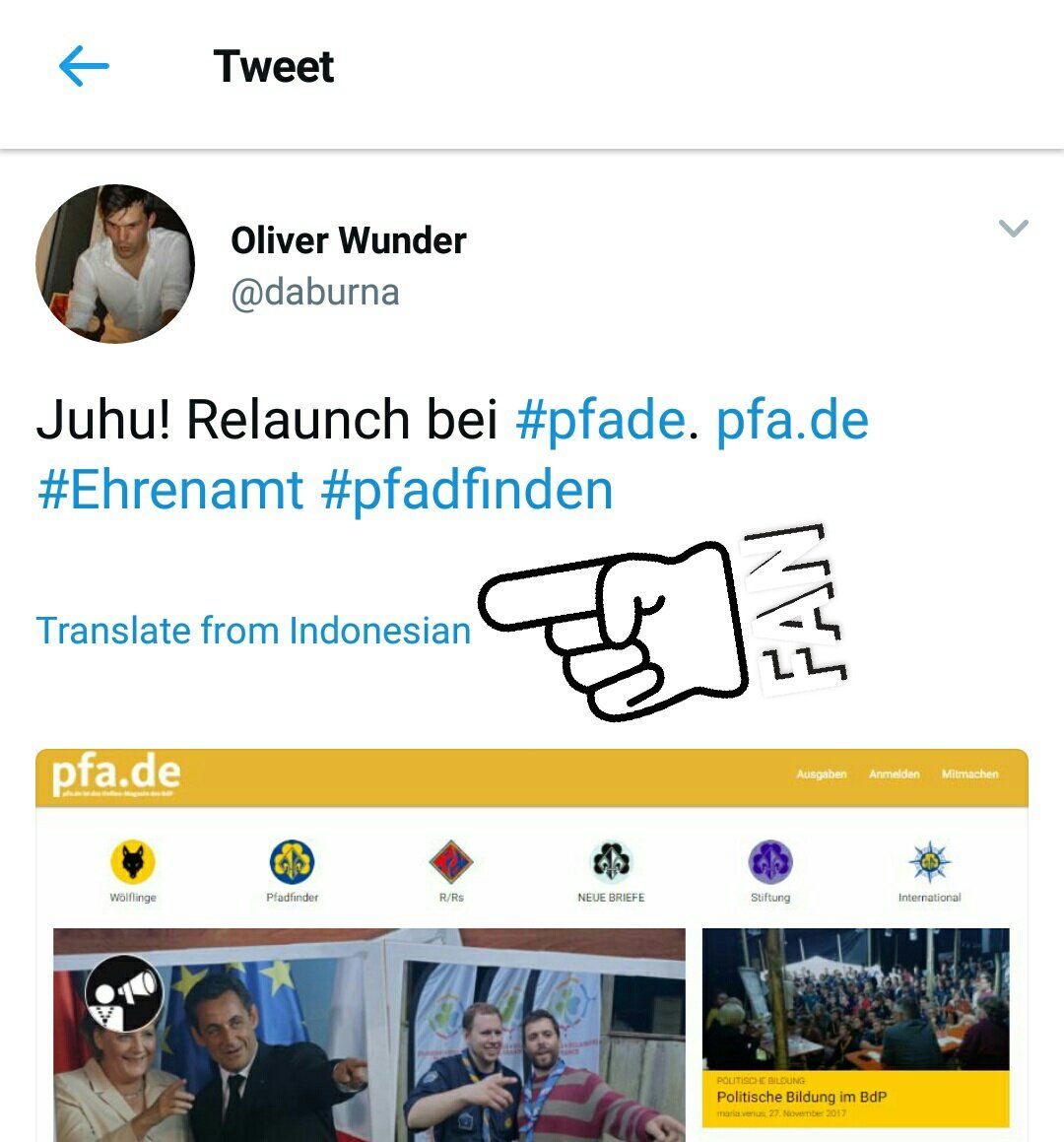 Wir sind nicht nur großer Fan vom pfa.de Relaunch, sondern auch von der automatischen Annahme, dass es international sein muss🗺️ #pfadfinden