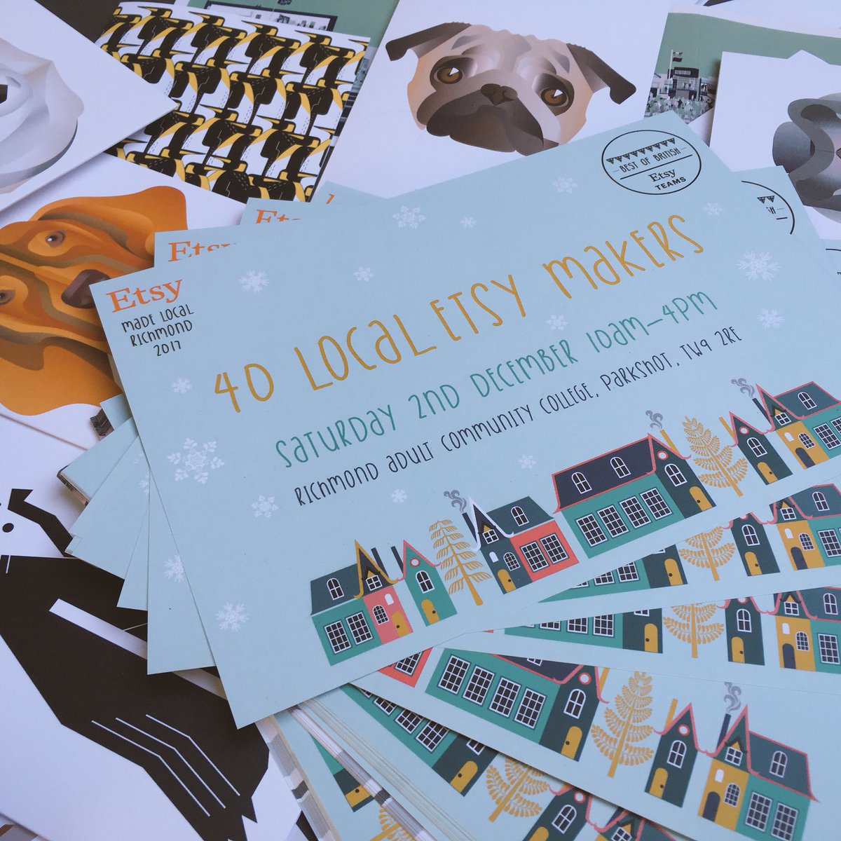 RachelHuntArt's tweet photo. This Saturday 2 Dec @RACC_College for the @etsy made local Christmas fair @richmondtimes @TotallyRichmond @RichmondBoard @LBRUT https://t.co/mUpZyJFIec