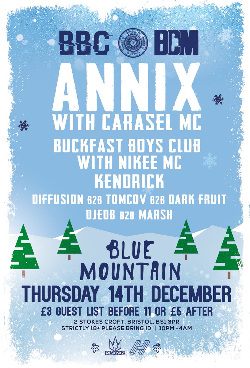 In two weeks time we invite @Annix_Online to Blue Mountain for our end of term Xmas party! £3 tickets available via hdfst.uk/E42307