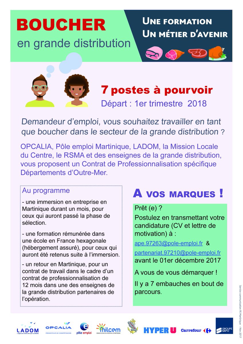 Pole Emploi Mque On Twitter Envie De Travailler Ds 1 Secteur Porteur En Martinique Opcalia Ladomofficiel Rsma972 Poleemploi Mque La Milcem Les Entreprises De La Grande Distribution Mobilises Pr Offrir 1 Formation
