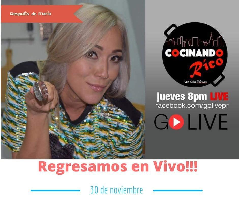 chefesolorzano's tweet photo. Mañana regresamos con fuerza .. #CocinandoRico por fb:golivepr
8pm / @Loveoporaqui @Presenciapr @GermaniaTovar https://t.co/vjHp3FG5GF