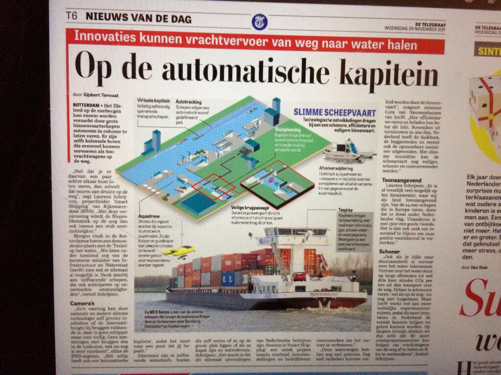 SMASH_NFSS's tweet photo. Morgen 30 november is de Smart Shipping Smash-day. Vandaag al  prominent in het ochtendblad. https://t.co/oOq1WL5i1r