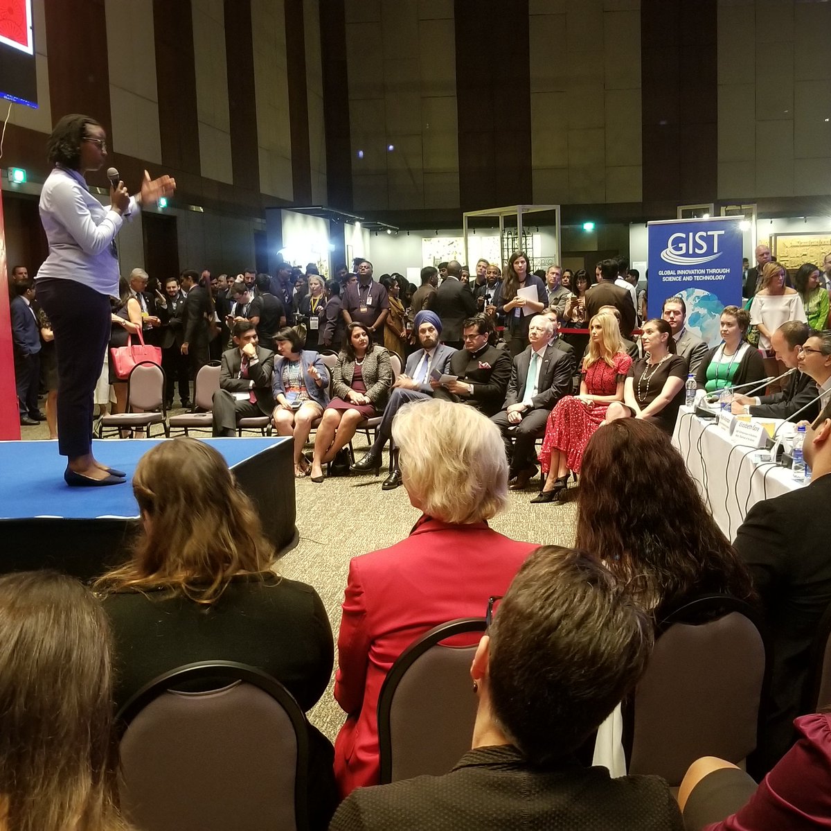 GISTNetwork's tweet photo. A shout out @IvankaTrump for attending #GES2017 and highlighting why #women #entrepreneurs in #STEM matter! #GISTCatalyst #GISTNetwork #EmpoweringWomen https://t.co/sLDpAD8Afa