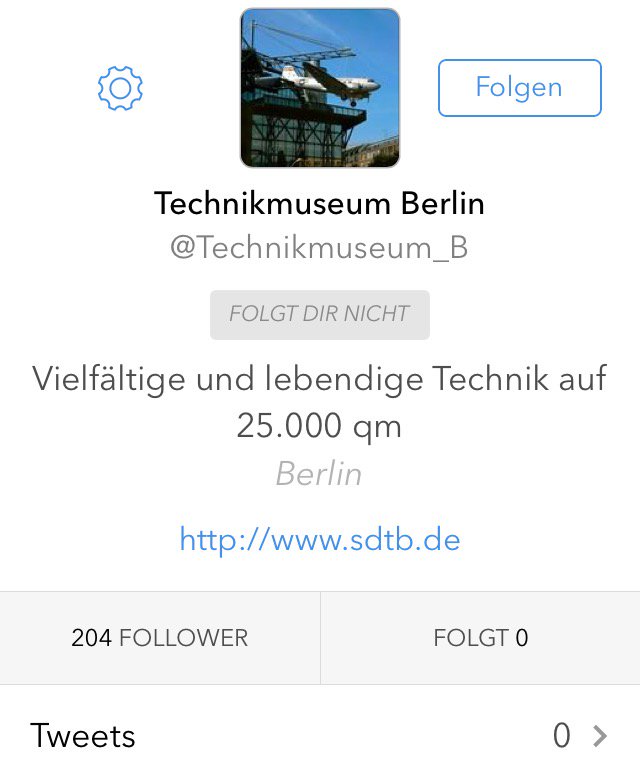 Stealitseal's tweet photo. Liebes @Technikmuseum_B,
du bist @Twitter-Mitglied  seit 2009, hast über 200 Follower, die nie etwas von dir lesen, weil du nix postest …

Spätestens nach dem #tweetuptuesday könntest du doch mal in die Puschen kommen!

#DigSMus #SoMe
@BettinaGries https://t.co/SSKcTjaD6S