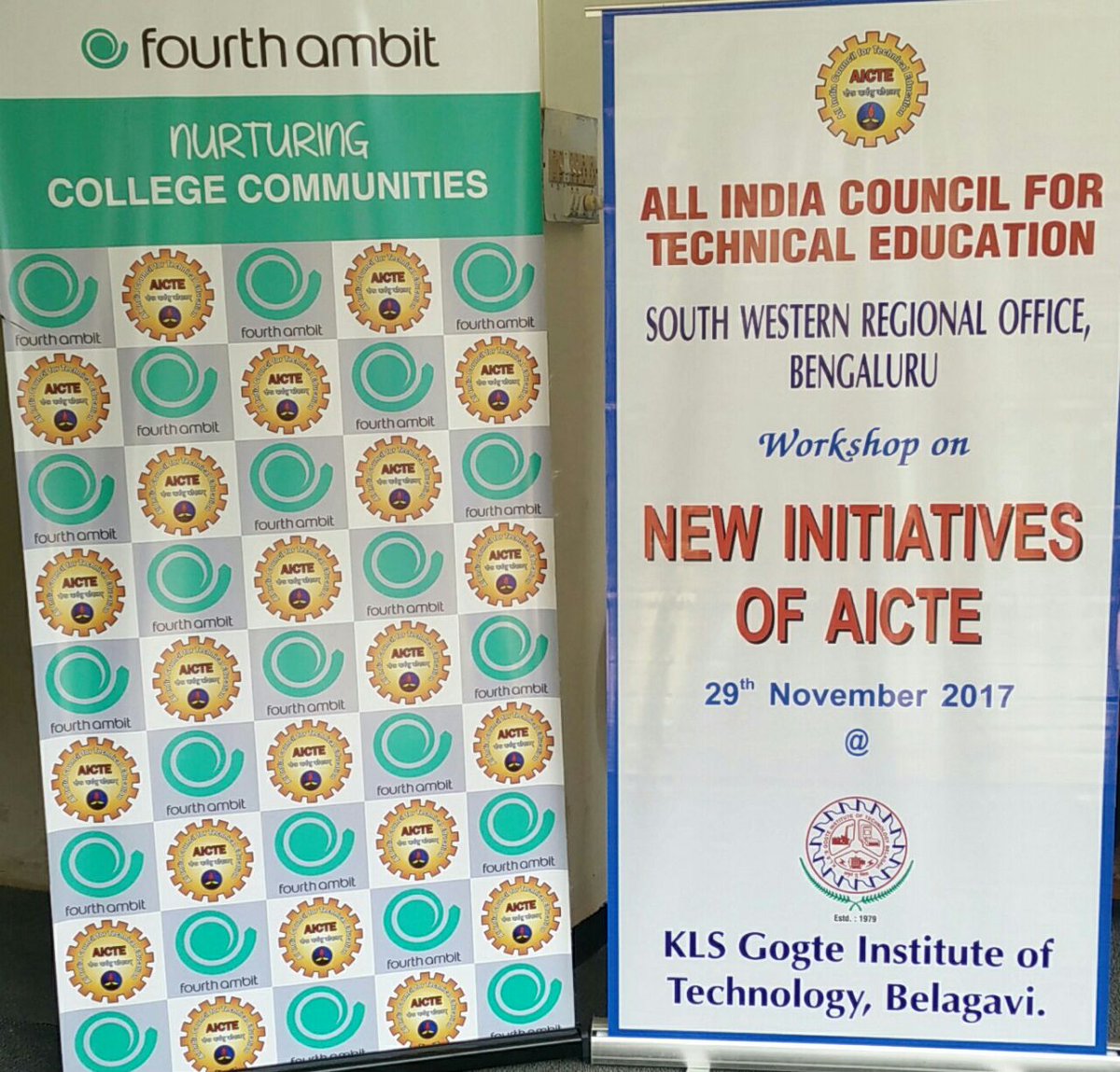 FourthAmbit's tweet photo. Ongoing Workshop on #NewInitiatives by AICTE at KLS @gogtebca Belgaum, a collaborative effort by Team #FourthAmbit and #AICTE https://t.co/Kqa49xJUPb