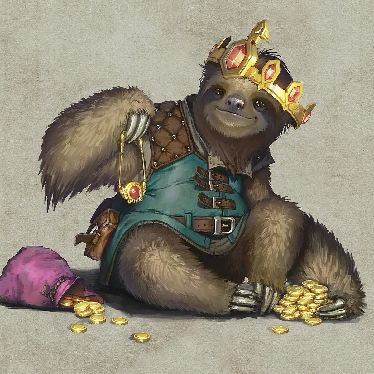 SplitThePartyTV's tweet photo. Day 98 - Rewards! - Whether it's a hefty amount of XP or some seriously phat loot, everyone deserves a decently awesome reward to justify the psychological torture their DM just put them through! #100DaysofDnD #DnD #DnD5e #DungeonsandDragons #Loot #rewards #sloth https://t.co/Rou8NGqSsO