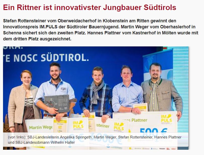 Wer ist der #innovativste #Jungbauer #Südtirols? 🐮
Wir gratulieren Stefan Rottensteiner und wünschen ihm weiter viel #Erfolg mit  #Wagyu Südtirol!

Artikel auf <a href="/stolnachrichten/">Stol Südtirol Online</a> : bit.ly/2ic9v2p