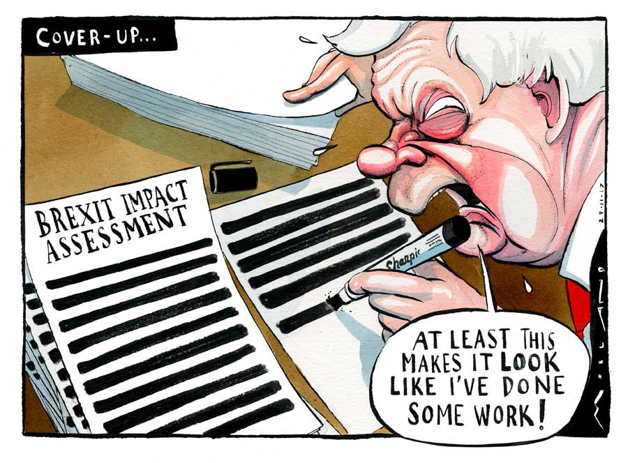 mortenmorland's tweet photo. Redacting laziness. Today's @thetimes cartoon. #BrexitPapers #DavidDavis https://t.co/DbodWNr9TQ https://t.co/p3PNhHaviZ