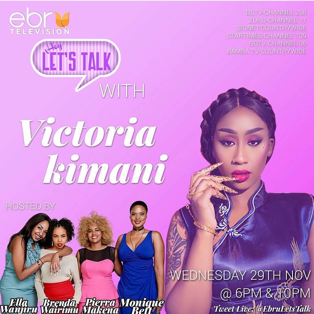 China Love hitmaker and 254 African Queen of pop 'n' afro beats  <a href="/VICTORIA_KIMANI/">VICTORIA KIMANI</a>  makes her debut this evening on #EbruLetsTalk Issa must watch <a href="/PierraM/">DJ PIERRA</a>  <a href="/EllaInspired/">Ella love</a>  <a href="/moniqueangelyn/">Monique Angelyn Bett</a>  <a href="/B_Wairimu/">brenda wairimu</a>