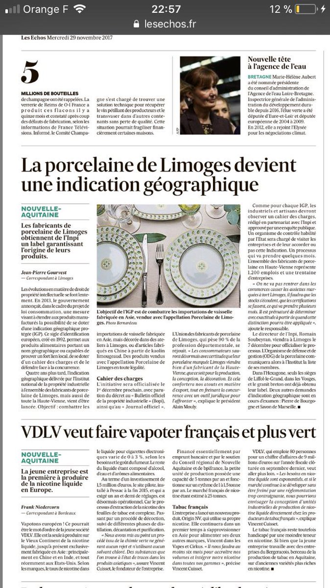 BeaudouinSo's tweet photo. #Limoges #porcelaine 
Le label IGP
Et notre territoire rayonne largement hors les frontières de notre #limousin, félicitations  aux porteurs de ce dossier #HAUTEVIENNE pour leur persévérance dans cette démarche pour l'obtention du label. Reconnaissance de #ExcellenceFrancaise https://t.co/TCaHy7xHOz