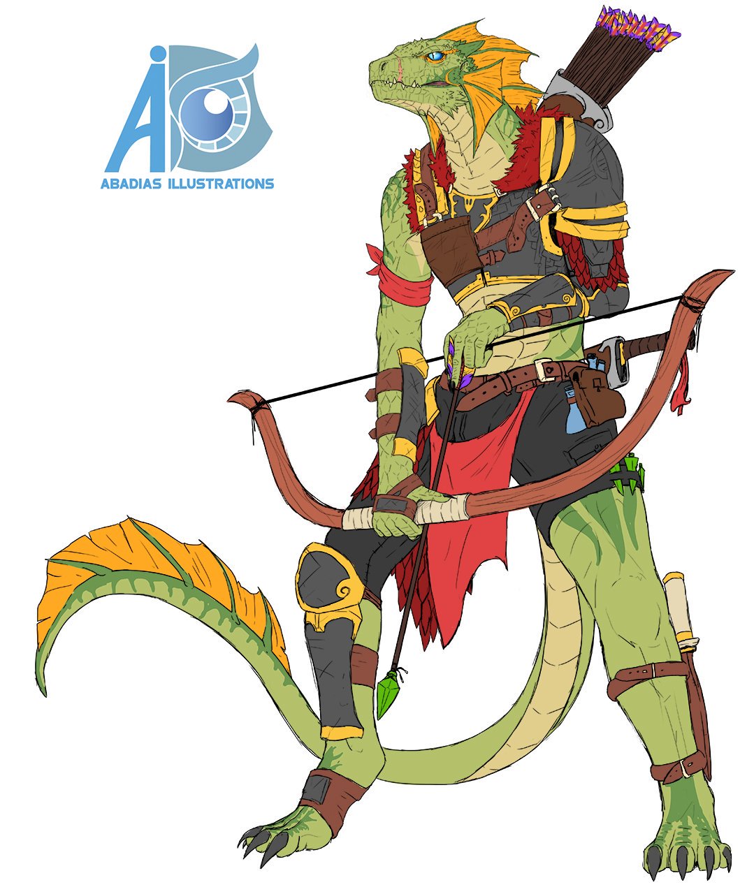 #DnD #DnD5e #lizardfolk #ranger #archer #bow #reptile #dragon #character #c...