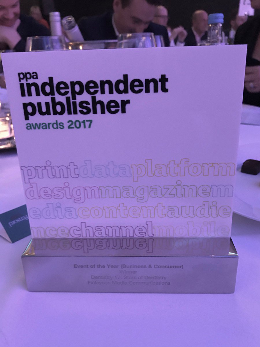 LondonDentShow's tweet photo. Last night our team attended the PPA Independent Publisher Awards 2017. We are very proud to announce that Stars of Dentistry 2017 won the Event of the Year! It is fantastic that our event is being recognised as the best within the industry #Stars18
https://t.co/0j2QVC2o71 https://t.co/c0qfYTsh0F