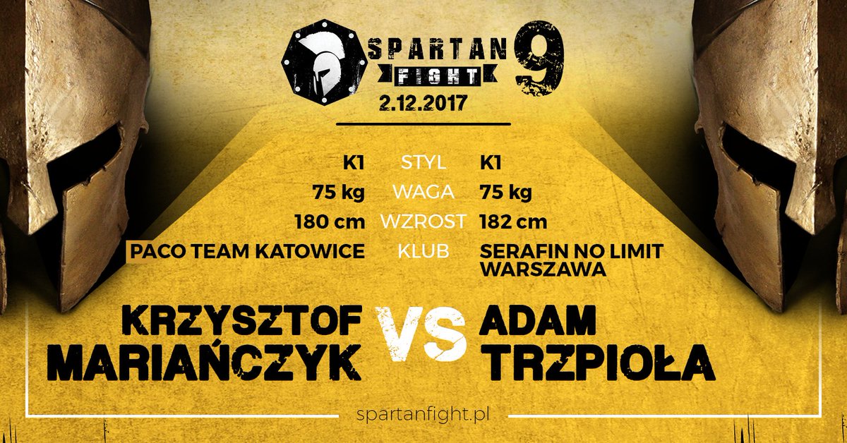 SpartanFightMMA's tweet photo. 🔜 #SpartanFight9 2 grudnia, Hala MORiS Chorzów! Startujemy o godzinie 19:00!
https://t.co/rULeg81iwK
Zmiana w karcie walk... https://t.co/enh4qy841i