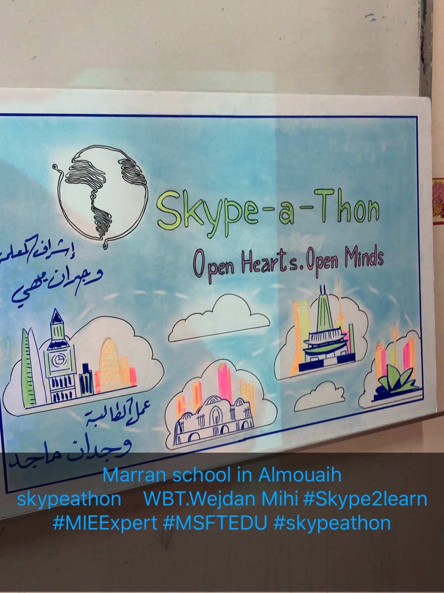 JoodyMihi's tweet photo. #Skype2learn #MIEExpert #MSFTE skypeathon
Students were ready today for the event 👍🏻 https://t.co/gLbXwJBUxL