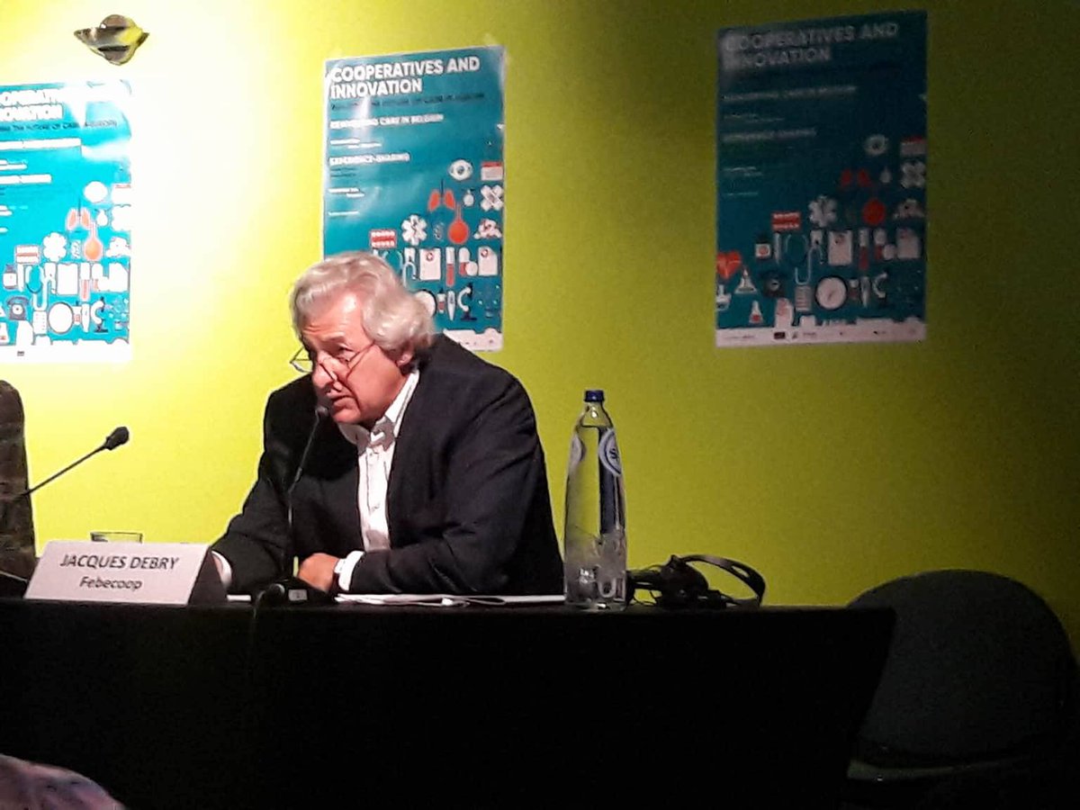 CoopsEurope's tweet photo. Jacques Debry of @febecoop: "We want to promote private, collective entrepreneurship, providing services that do not have profit making at heart, instead prioritise improving collective wellbeing of community” @icarecoops #carecoops https://t.co/Bze5hmZoLK