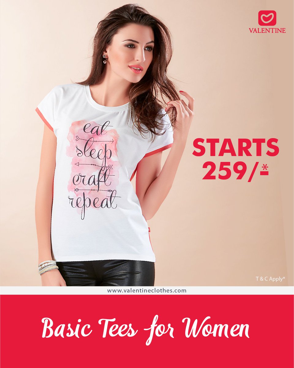 ShopAtValentine's tweet image. Look beautiful and Stylish even when you're at home with Women's Basic Tees from Valentine. Shop now at valentineclothes.com/women/women-to…
#Tees #BasicTees #Tshirts #WomenTshirts #Fashion #Fashionista #Valentie #ValentineClothes #MadewithLove #HappyShopping