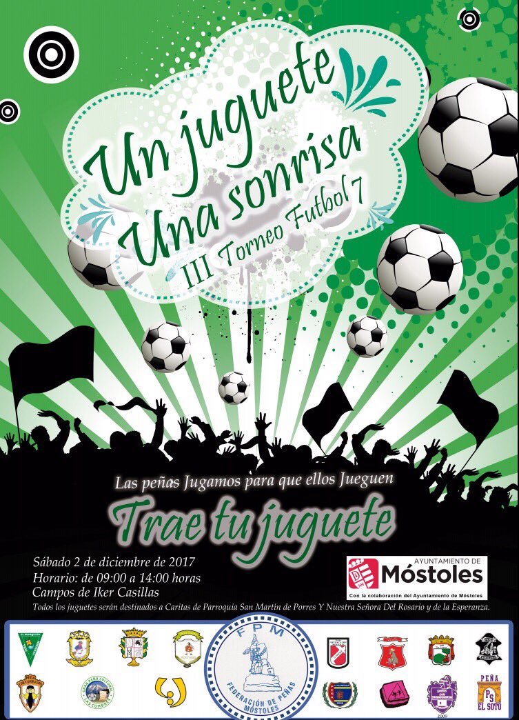 PeniaElSoto's tweet photo. Recordad que este sábado tenemos una cita deportiva en los Campos de Fútbol Iker Casillas y no olvidéis traer vuestro juguete https://t.co/envk49r5M2