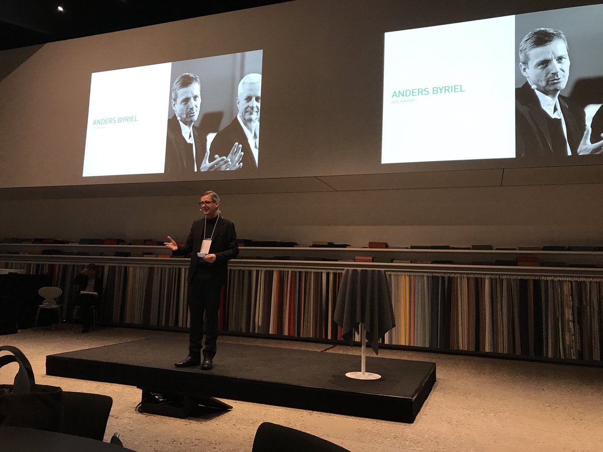 Pelle_Pedersen's tweet photo. CEO of Kvadrat, Anders Byriel, is setting the scene for this annual Launch Nordic Forum focusing on designing &amp; manufacturing for a circular economy! #circulareconomy @IdaAuken @Kirstenbrosbol @LAUNCHNordic @Dittelv https://t.co/myRCrrOdlv