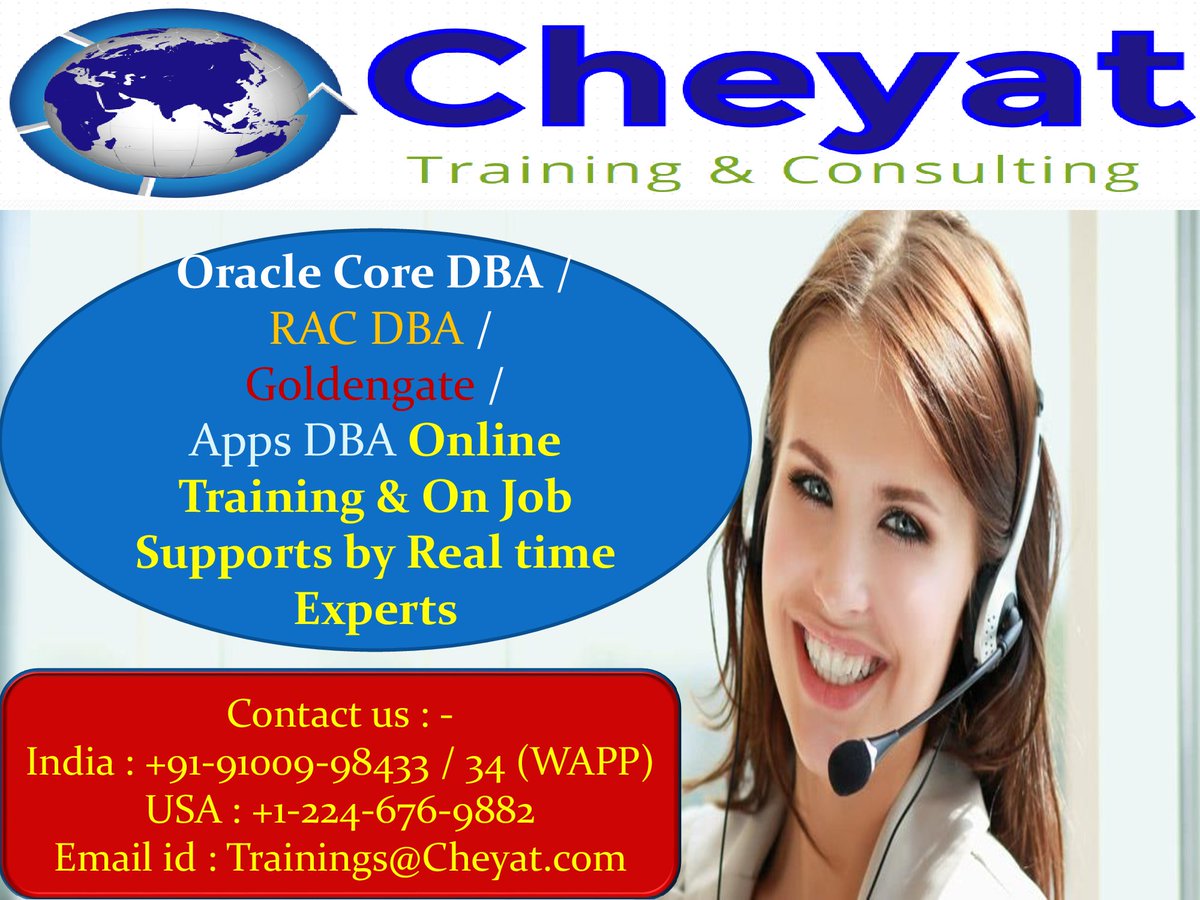 Cheyat_Tech's tweet image. Oracle APPS DBA Online Training by Cheyat Tech 
Course Content : cheyat.com/oracle/oracle-…
For more info contact us : Trainings@cheyat.com
India : +91-91009-98433 / 34 (WAPP)
USA  : +1-224-676-9882 
#OracleAppsDBAOnlineTraining #CheyatTechnologies
