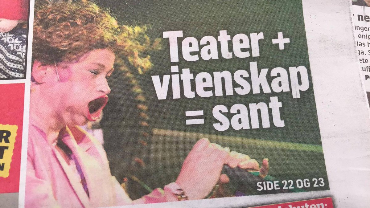 Forsida av <a href="/BA_no/">Bergensavisen</a> i dag. Samtidig på <a href="/UiB_HF/">Det humanistiske fakultet</a>: Næh, skal vi ikkje berre legge ned heile greia? 5. desember er dommedag for teatervitenskap, lar fakultetsstyret oss dø ein stille død? NEI? #bevarteatervitenskap