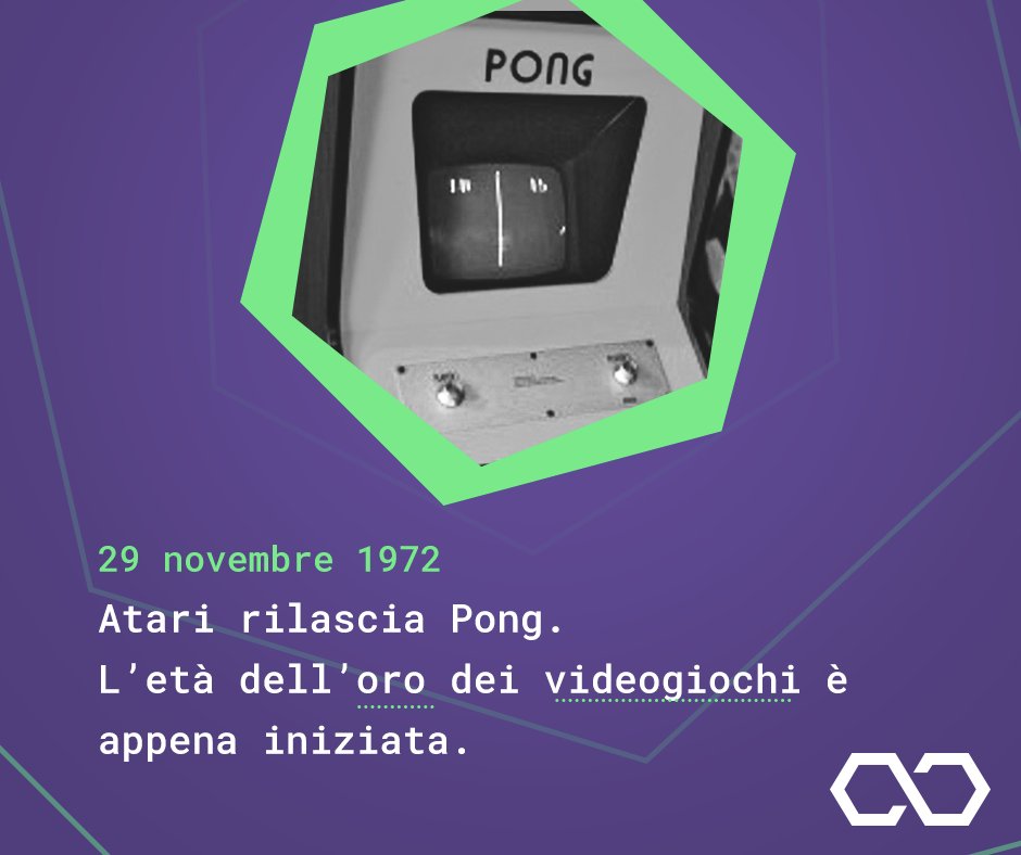 Purple_Network's tweet photo. 45 anni fa #atari scriveva la storia dei #videogame con #PONG. 
#OnThisDay #techistory #today #29novembre #RETROGAMING https://t.co/brzNtycdqu