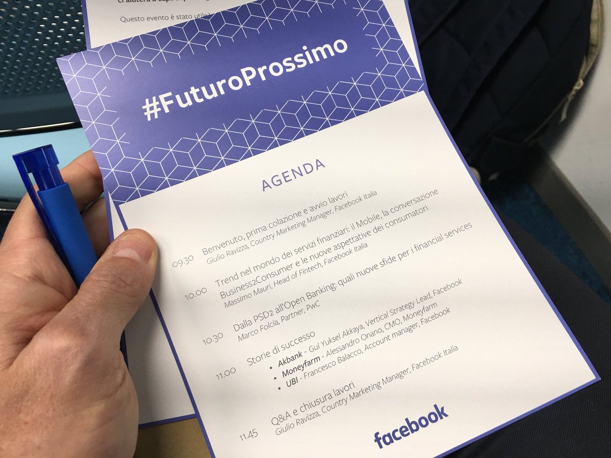 Oggi sono ospite di <a href="/facebook/">Facebook</a> a Milano per discutere dei nuovi trend e le sfide del #Fintech. #FuturoProssimo