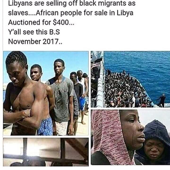 That_9gerianBoy's tweet photo. #NoToSlaveTrade #Freedom! #PrayForLybia free our brothers, mothers, sisters, Dads! #AfricaUntie enough is enough! https://t.co/riv2k1i4CK