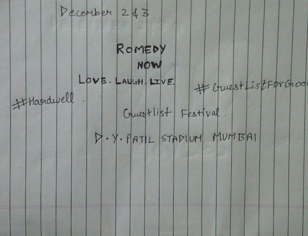 adarshlovecats's tweet photo. @RomedyNow @HARDWELL Tagging my ravers : @NayanKarpe8 @Subrat0007  @Azharkhannn_ ⚡
#GuestListForGood 😍🙌 
Wish to get lucky with @RomedyNow https://t.co/8oPyCDGTw0