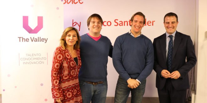 La startup @yourbnext gana el #FintechOpenChallenge, concurso de emprendimiento organizado por @TheValleyDBS y @bancosantander. El proyecto, liderado por Guillermo Vicandi y Alfonso Sainz de Baranda ha conseguido alzarse con el premio de 10.000€ ow.ly/EFId30gT2no