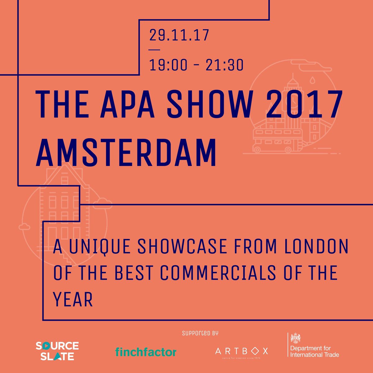 APALondon's tweet photo. Todayβs the day! Weβve landed in Amsterdam & ready for our screening of the #APAShow2017 winners π₯ See you there! π½π #APAinAmsterdam https://t.co/8hIaqS1czk