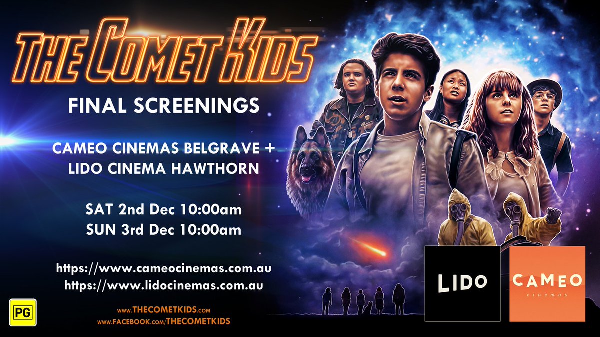 TheCometKids's tweet photo. Final screenings of THE COMET KIDS this weekend at @lidocinemas  and @cameocinemas https://t.co/XljLJW21J3 https://t.co/PVrLpsA7c4