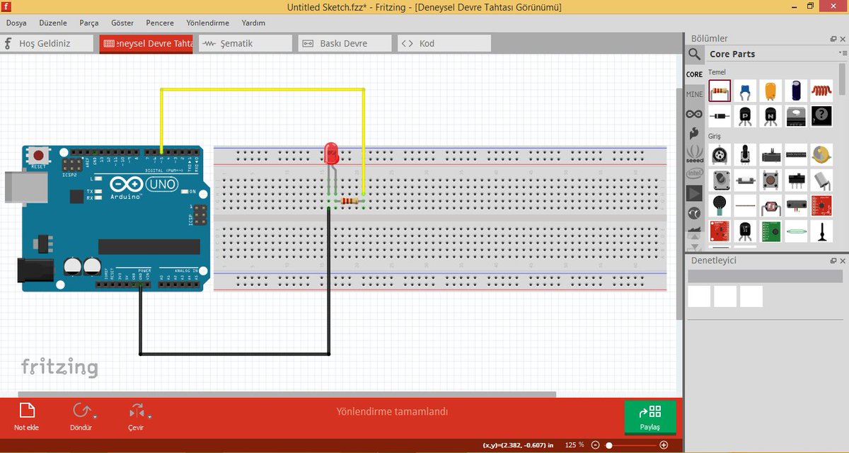 egitimcantasi's tweet photo. Fritzing; Arduino ve diğer elektronik tabanlı projelerde prototipten üretime geçerken üretim maliyetlerini azaltmayı ve çıkabilecek fiziksel sorunları en aza indirgemeyi amaçlayan bir programdır.  https://t.co/TOhhcwfSQi #egitim #arduino #eba #egitimteknolojileri https://t.co/brZw5riWRm