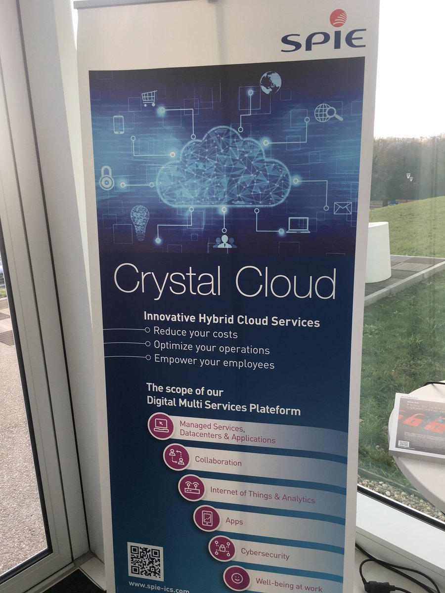 SPIEgroup's tweet photo. Connaissez-vous l’offre #CrystalCloud de @SPIEICSFRANCE ? Pour l’#ID2017, deux services sont à l’honneur : #Cybersecurity et #WellbeingAtWork, une solution de chatbot-helpdesk qui va devenir votre meilleur ami au travail ! https://t.co/VM0ROWndPj
